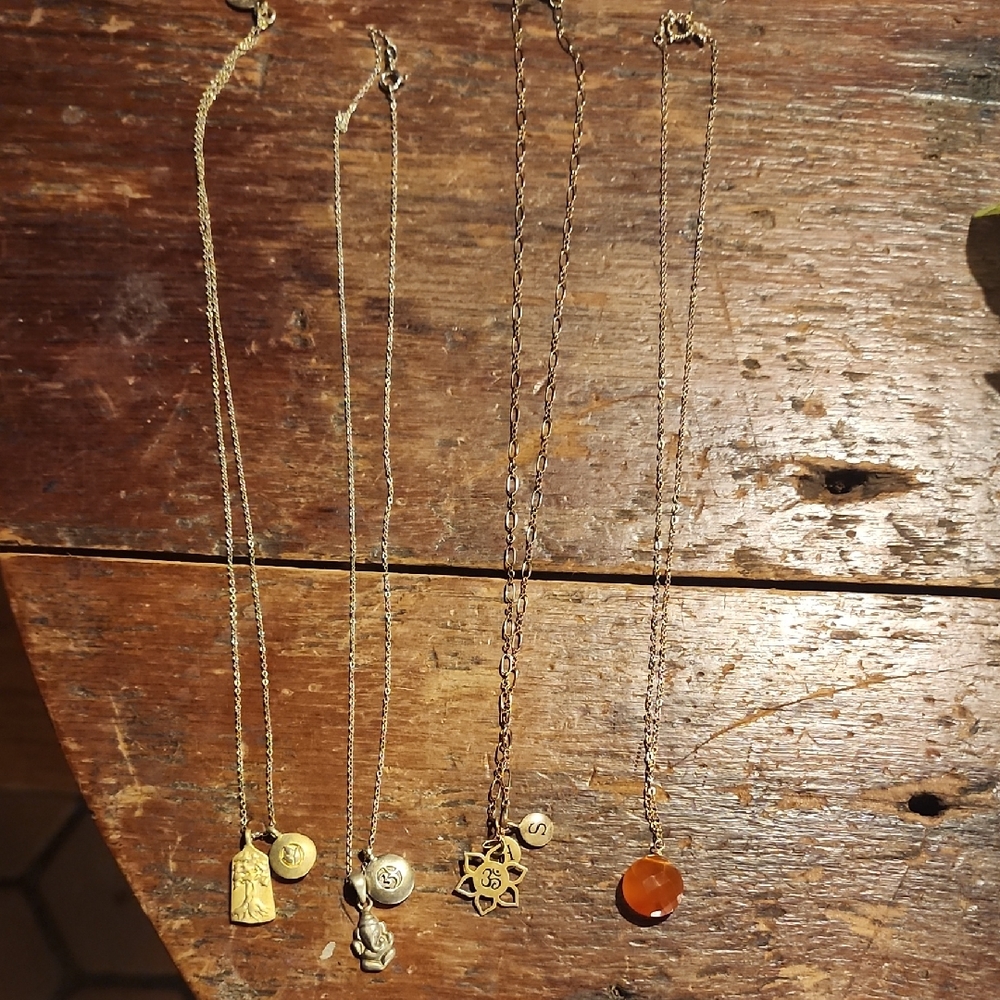 Set of Satya Jewelry Gold Plated Charm Necklaces